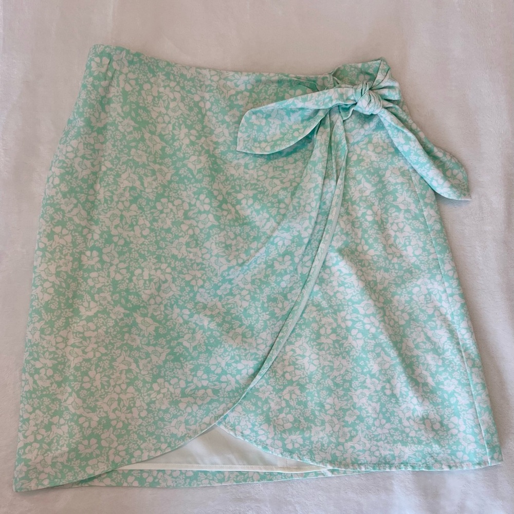 Floral Wrap Skirt with Bow